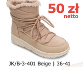 Botki damskie ocieplane B-3-401.BEIGE (36/41,12par)