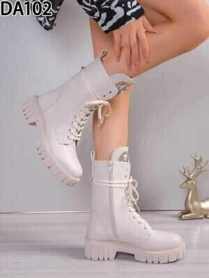 Botki damskie ocieplane  DA102.BEIGE  (36/41,12par)