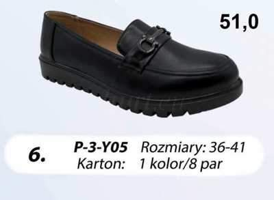 Półbuty damskie 7AP-3-Y05.BLACK (36/41,8par)