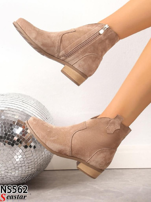 Botki damskie 7ANS562.KHAKI  (36/41,12par)