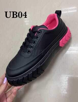 Buty sportowe damskie 7AUB04.ALLBLACK/FUSHIA (36/41,12par)