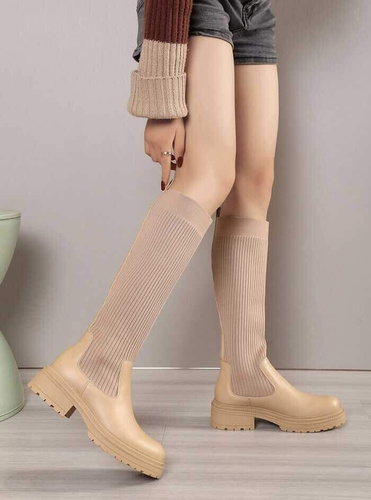 Kozaki damskie 7AQT70.BEIGE Ocieplane (36/41,12par)