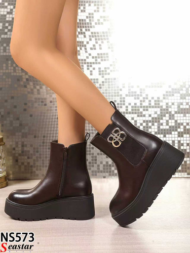 Botki damskie ocieplane NS573.BROWN (36/41,12par)