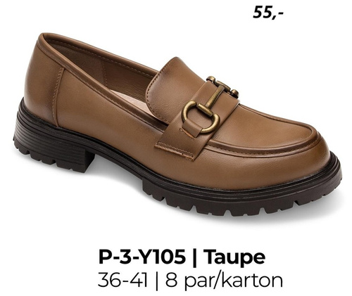 Półbuty damskie 3-Y105.TAUPE (36/41,8par)