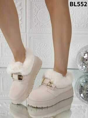 Botki damskie ocieplane BL552.BEIGE (36/41,12par)