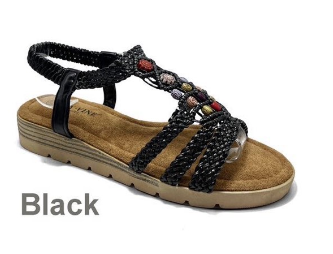 Sandały damskie  7AN75-39-.BLACK  (36/41,12par)