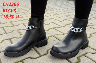Botki damskie ocieplane CH2366.BLACK (36/41,12par)