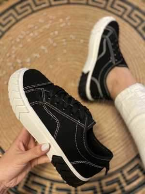 Trampki damskie 7AUB02.BLACK/WHITE (36/41,12par)