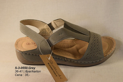 Sandały damskie 3-0550.GREY (36/41,8par)