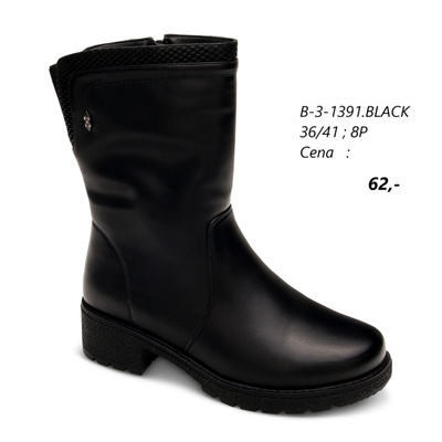 Botki damskie 7AB-3-1391.BLACK (36/41,8par)