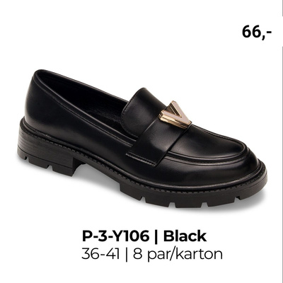 Półbuty damskie 3-Y106.BLACK (36/41,8par)