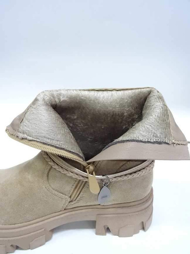 Botki damskie ocieplane  7AMD7372-2.BEIGE  (36/41,12par)