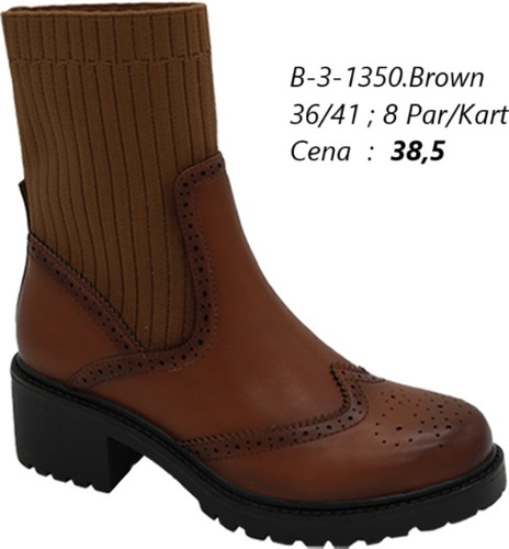 Botki damskie 7AB-3-1350.BROWN (36/41,8par)