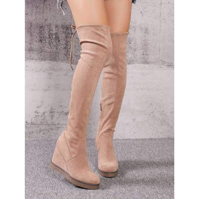 Kozaki damskie ocieplane 7ANS362.KHAKI   (36/41,12par)