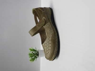 Balerinki damskie 7A9770-6.KHAKI (36/41,12par)