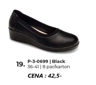 Półbuty damskie 3-0699.BLACK (36/41,8par)