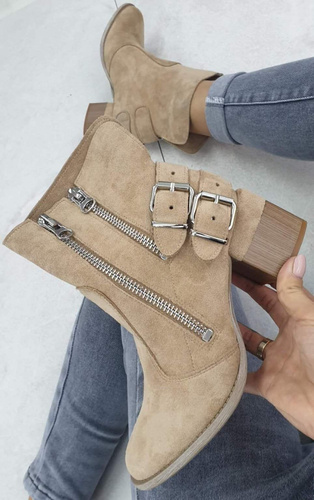 Botki damskie A6110-63.KHAKI (36/41,12par)