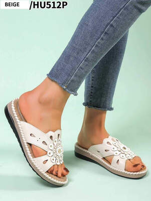 Klapki damskie   7AHU512.BEIGE  (36/41,12par)