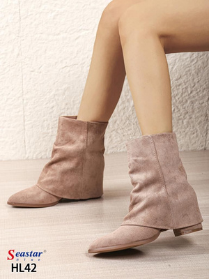 Botki damskie ocieplane HL42.KHAKI (36/41,12par)