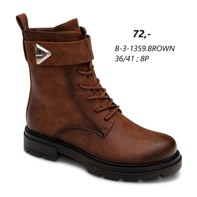 Botki damskie B-3-204.BROWN (36/41,8par)
