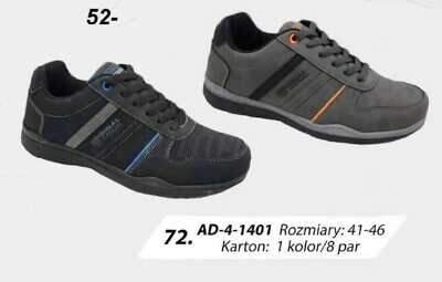 Buty sportowe męskie  9AAD-4-1401.BLACK ORAZ BLK/BLUE  (41/46, 8par)
