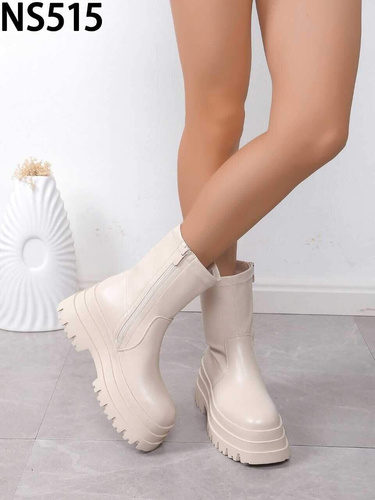 Botki damskie NS515.BEIGE Ocieplany (36/41,12par)
