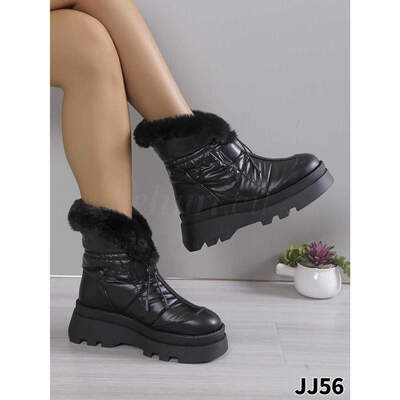 Botki damskie ocieplane JJ56.BLACK (36/41,12par)