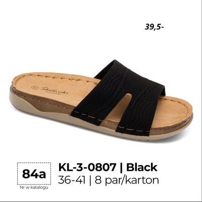 Klapki damskie 3-0807.BLACK (36/41,8par)
