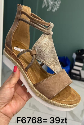 Sandały damskie F6768.BROWN (36/41,12par)