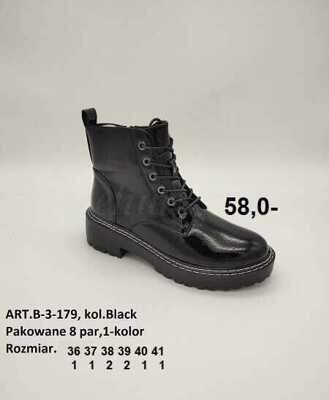 Botki damskie ocieplane 7AB-3-179.BLACK (36/41,8par)