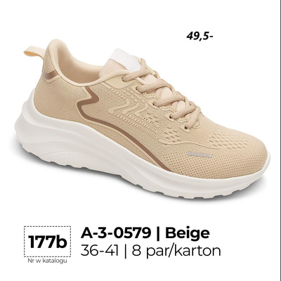 Buty sportowe damskie 3-0579.BEIGE (36/41,8par)