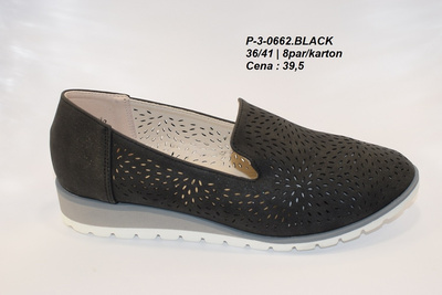 Półbuty damskie 3-662.BLACK (36/41,8par)
