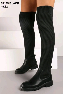 Kozaki damskie 68135.BLACK Ocieplany (36/41,12par)