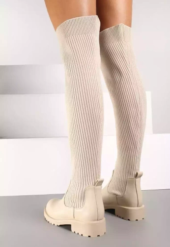 Kozaki damskie ocieplane F68135.BEIGE (36/41,12par)