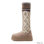 Botki damskie HY885-63.KHAKI ocieplane (36/41,12par)