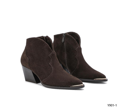 Botki damskie ocieplane 7AY901-1.COFFEE (36/41,12par)