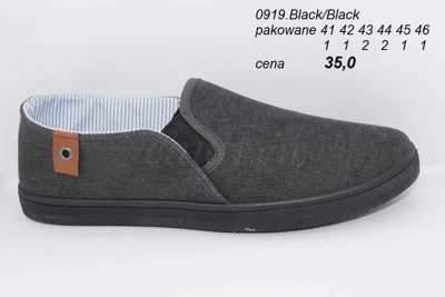 Trampki męskie 9A0919.ALLBLACK (41/46,8par)