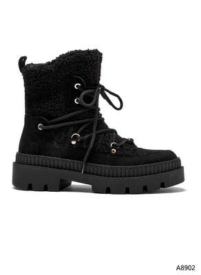 Botki damskie ocieplane  7A8902.BLACK   (36/41,12par)