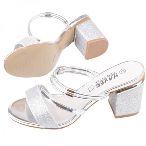 Klapki damskie SY929M-3.SILVER (36/41,12par)