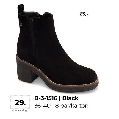 Botki damskie 7AB-3-1356.BLACK (36/41,8par)