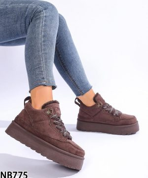 Botki damskie ocieplane 7ANB775.BROWN (36/41,12par)