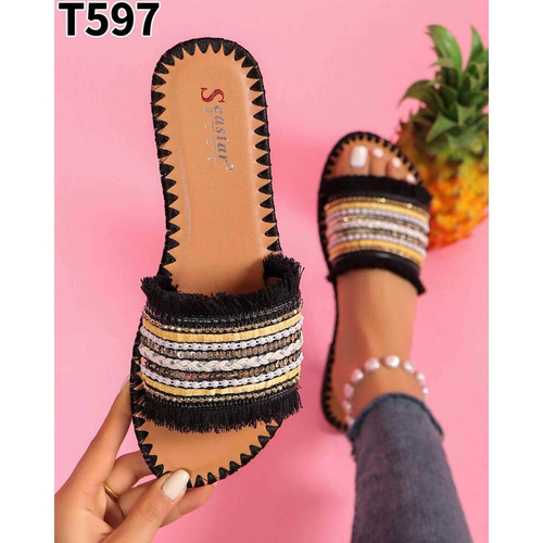 Klapki damskie T597.BLACK (36/41,12par)
