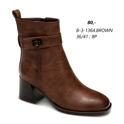 Botki damskie B-3-1364.BROWN (36/41,8par)