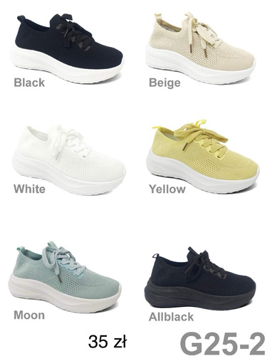 Buty sportowe damskie G25-2.WHITE (36/41,12par)