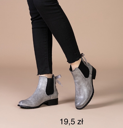 Botki damskie ocieplane F916.GREY (36/41,12par)