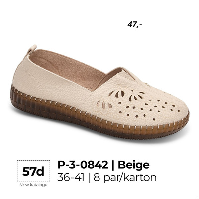 Balerinki damskie 3-0842.BEIGE (36/41,8par)