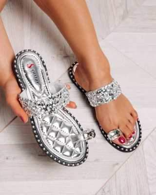 Klapki damskie 7ASK65.SILVER (36/41,12par)