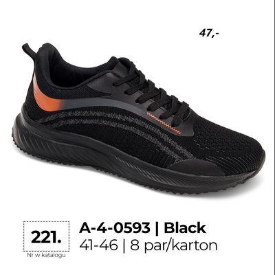 Buty sportowe męskie 4-0593.BLACK (41/46,8par)