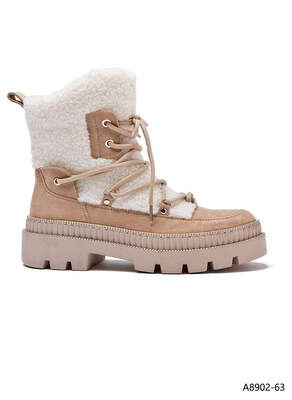 Botki damskie ocieplane A8902-63.KHAKI (36/41,12par)