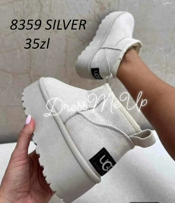 Botki damskie ocieplane 8359.SILVER (36/41,12par)